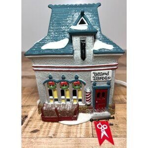 Department 56 North Pole Series "Beard Barber Shop" Hand-Painted Porcelain House